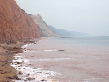 Seascape.  Cliffs in Mist