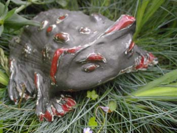 Ceramic Black and Red Frog